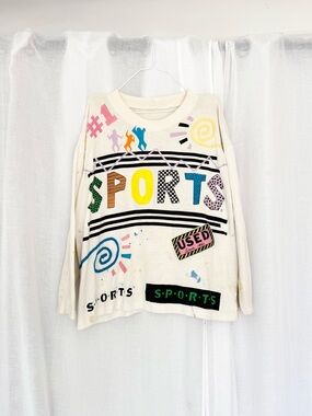 RARE 80s avant garde graphic sports tee ✧